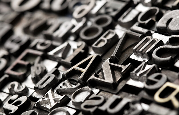 typeface letters printer