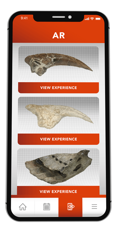 Burpee Museum App Augmented Reality experience list
