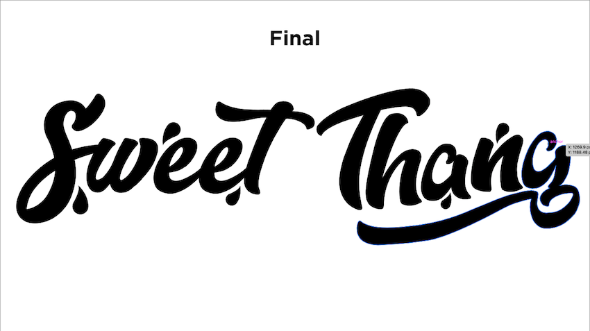 final typeface for Sweet Thang video
