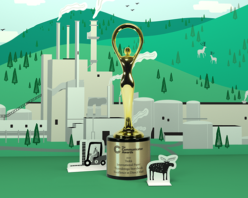 Trekk Sylvamo Ticonderoga Mailer Trophy with mailer background